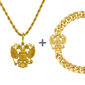 Russland Wappen Schmuck Set Herren Edelstahl Kollektion