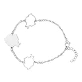 Rumänien Silhouette Landkarten Armband Silber wasserfest | d'origine