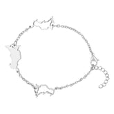 Russland Silhouette Landkarten Armband Silber wasserfest | d'origine