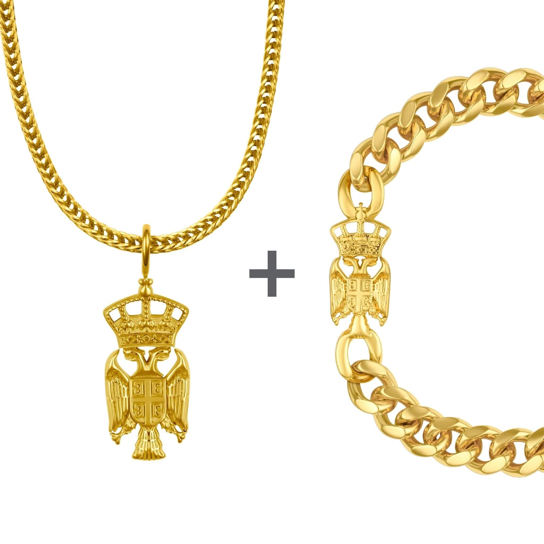 Serbien Wappen Schmuck Set Herren | d'origine