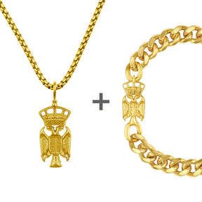 Serbien Adler Wappen Schmuck Set Herren 18K Gold | d'origine