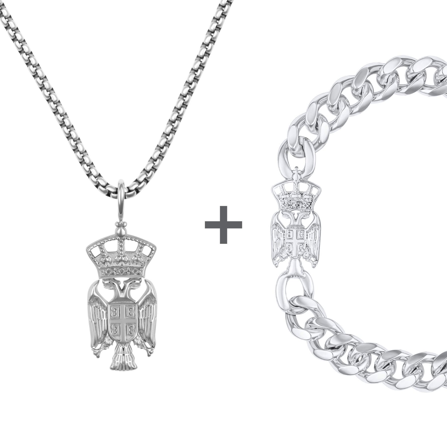 Serbien Wappen Schmuck Set Herren Edelstahl Kollektion