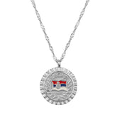 Serbien Nationalflagge Flaggenkette Damen Silber wasserfest | d'origine