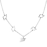 Syrien Silhouette 5-Anhänger Kette Damen Silber wasserfest | d'origine