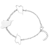 Syrien Silhouette Landkarten Armband Silber wasserfest | d'origine