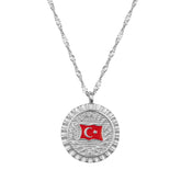 Türkei Nationalflagge Flaggenkette Damen Silber wasserfest | d'origine