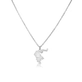 Griechenland Silhouette Landkarten Kette Damen Silber wasserfest | d'origine