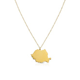 Rumänien Silhouette Landkarten Kette Herren Gold vergoldet | d'origine