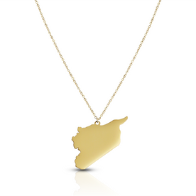 Syria Map Necklace Women 18K Gold | d'origine