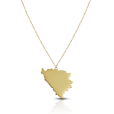 Bosnien Silhouette Landkarten Kette Herren Gold vergoldet | d'origine