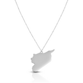 Syrien Silhouette Landkarten Kette Damen Silber wasserfest | d'origine