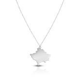 Kosovo Silhouette Landkarten Kette Damen Silber wasserfest | d'origine