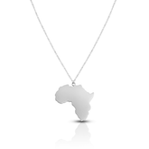 Afrika Silhouette Landkarten Kette Damen Silber wasserfest | d'origine
