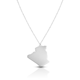 Algerien Silhouette Landkarten Kette Damen Silber wasserfest | d'origine