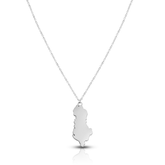 Albanien Silhouette Landkarten Kette Damen Silber wasserfest | d'origine