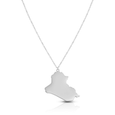 Irak Silhouette Landkarten Kette Damen Silber wasserfest | d'origine