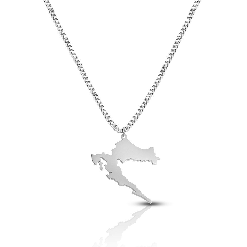 Kroatien Kette Landkarte Silber