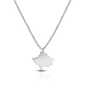 Kosovo Kette Silber Landkarte