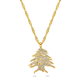 Lebanon Cedar Emblem Necklace for Women 18K Gold | d'origine