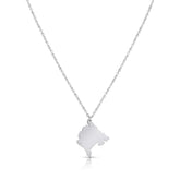 Montenegro Silhouette Landkarten Kette Damen Silber wasserfest | d'origine