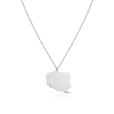 Polen Silhouette Landkarten Kette Damen Silber wasserfest | d'origine