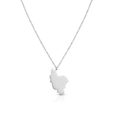 Iran Silhouette Landkarten Kette Damen Silber wasserfest | d'origine