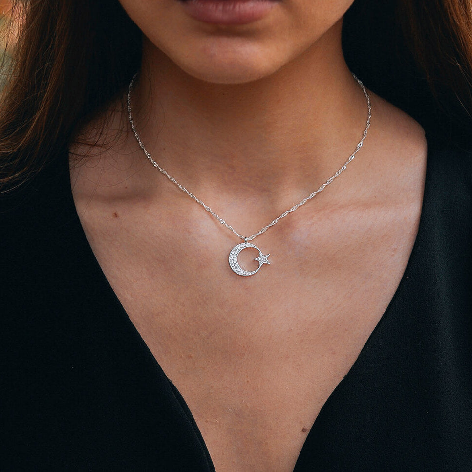 Türkei Wappen Kette Damen Tragefoto – Ayyıldız